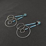 Triple Circle Drop: Oxidized Sterling Silver