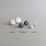 Speckled Studs: Large, Polished Sterling Silver