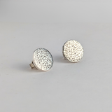 Speckled Studs: Large, Polished Sterling Silver