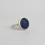 Lapis Lazuli Inlay Cocktail Ring: Polished Sterling Silver