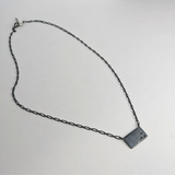 Accented Rectangle Pendant: Oxidized Sterling Silver