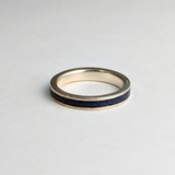 Thin Inlay Band: Bluestone, Polished Sterling Silver