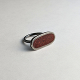 Jasper Horizontal Oval Ring: Oxidized Sterling Silver