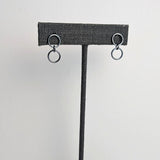 Mini Chain Link Studs: Double in Oxidized Sterling Silver